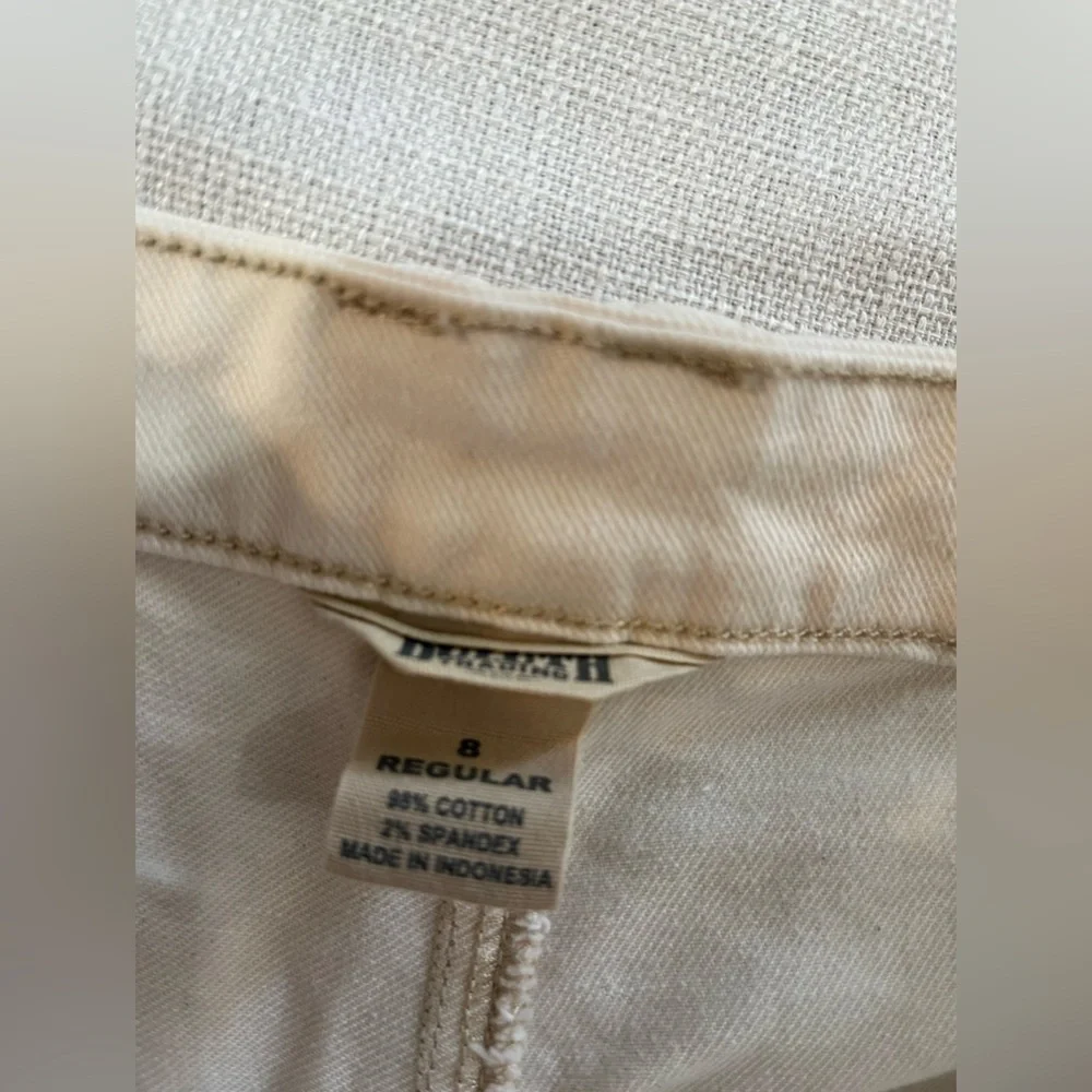 Duluth Trending Co Womens Ivory Wide Leg Baggy Cargo Pants Thick Cotton Sz 8